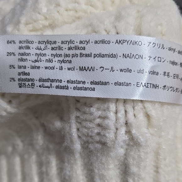 Zara Ivory Sweater Vest Size S Cable Knit Oversized Cropped Cozy Sleeveless - Picture 8 of 8